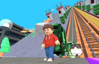 Play Obby: Climb Up and Slide Down on Minecarts now!